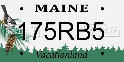 175RB5 Maine License Plate