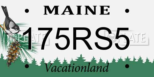 175RS5 Maine License Plate