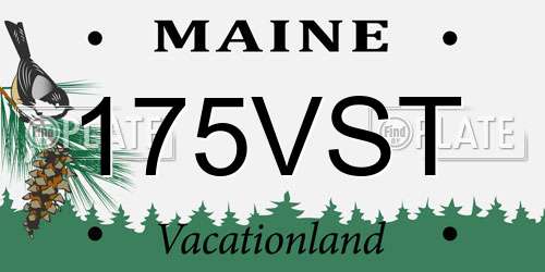 175VST Maine License Plate