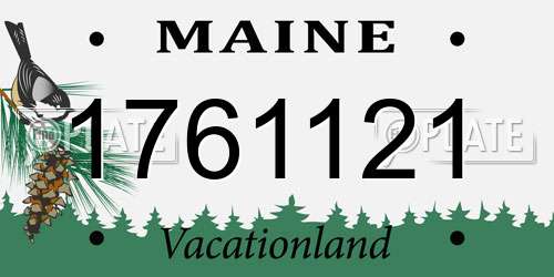 1761121 Maine License Plate