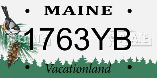 1763YB Maine License Plate