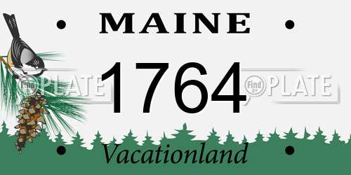 1764 Maine License Plate