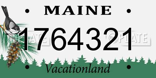 1764321 Maine License Plate