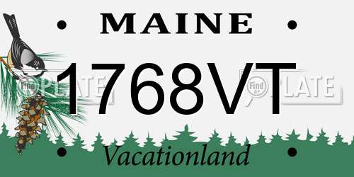 1768VT Maine License Plate