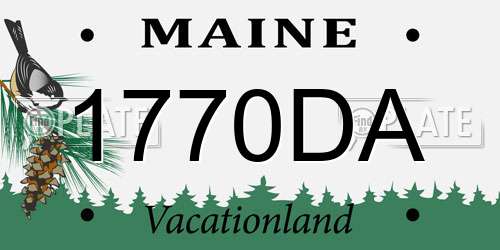1770DA Maine License Plate