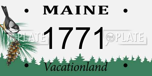 1771 Maine License Plate