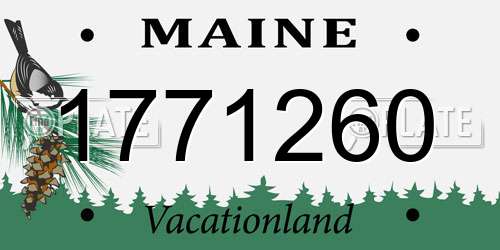 1771260 Maine License Plate