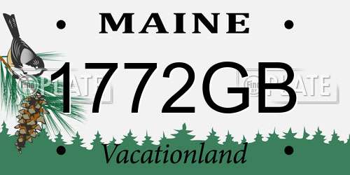 1772GB Maine License Plate