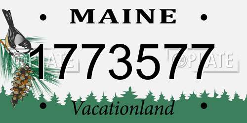 1773577 Maine License Plate