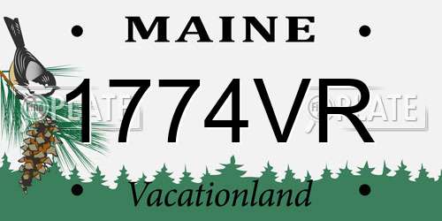 1774VR Maine License Plate