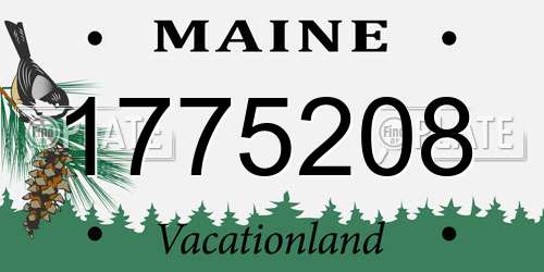 1775208 Maine License Plate