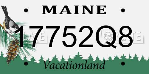 17752Q8 Maine License Plate