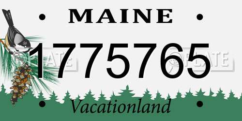1775765 Maine License Plate