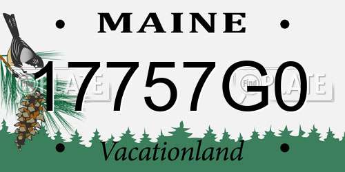 17757G0 Maine License Plate