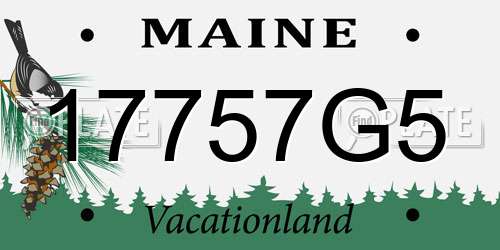 17757G5 Maine License Plate
