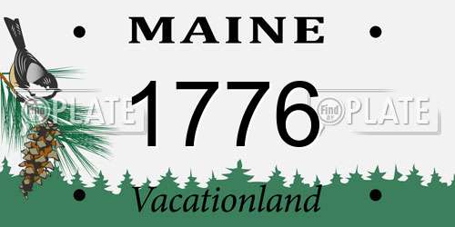 1776 Maine License Plate