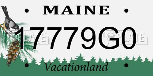 17779G0 Maine License Plate