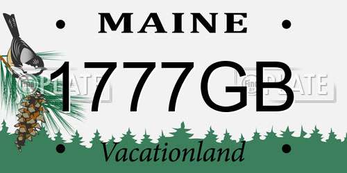 1777GB Maine License Plate