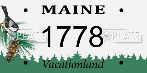 1778 Maine License Plate