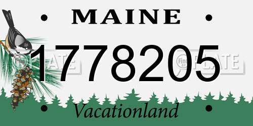 1778205 Maine License Plate