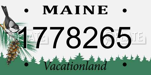 1778265 Maine License Plate