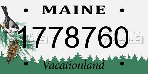 1778760 Maine License Plate