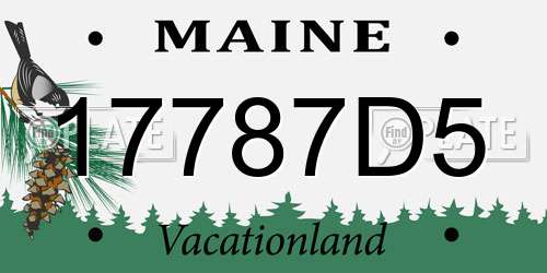 17787D5 Maine License Plate