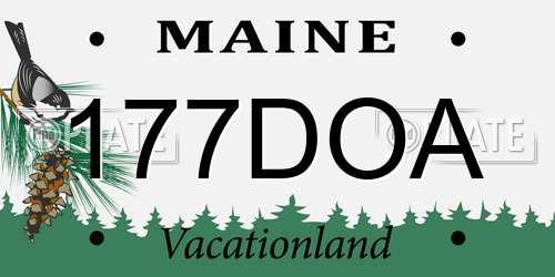 177DOA Maine License Plate