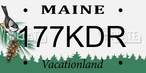 177KDR Maine License Plate