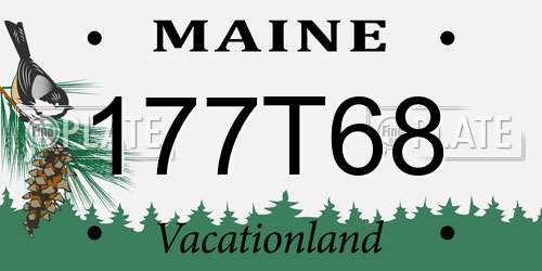 177T68 Maine License Plate