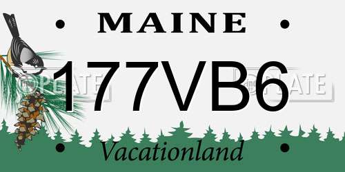 177VB6 Maine License Plate
