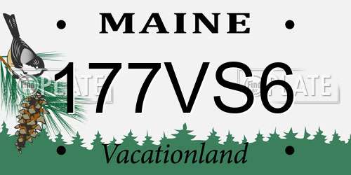 177VS6 Maine License Plate