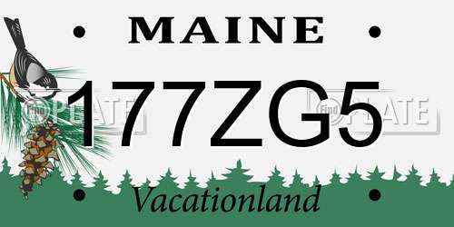 177ZG5 Maine License Plate