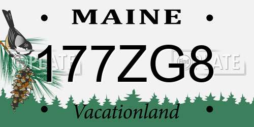 177ZG8 Maine License Plate