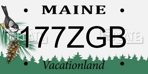 177ZGB Maine License Plate
