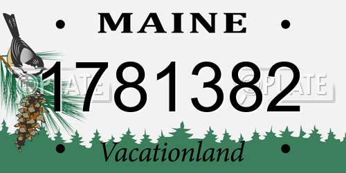 1781382 Maine License Plate