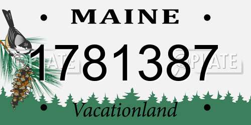 1781387 Maine License Plate