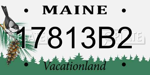 17813B2 Maine License Plate