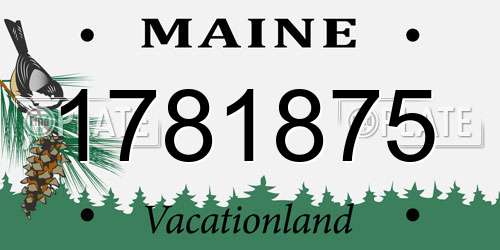 1781875 Maine License Plate