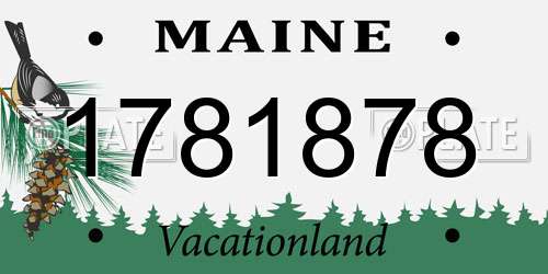 1781878 Maine License Plate