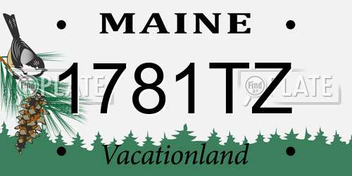 1781TZ Maine License Plate