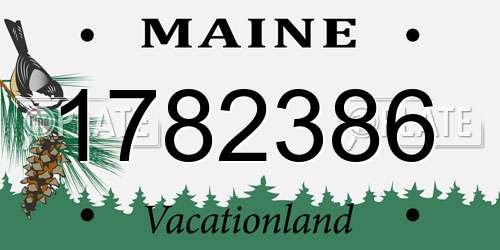 1782386 Maine License Plate
