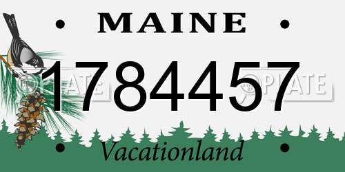1784457 Maine License Plate