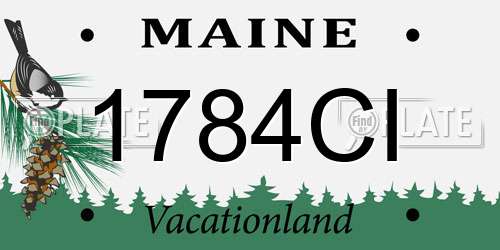 1784CI Maine License Plate