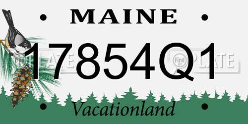 17854Q1 Maine License Plate