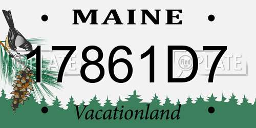 17861D7 Maine License Plate