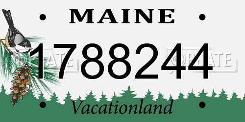 1788244 Maine License Plate