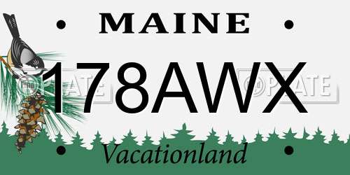 178AWX Maine License Plate