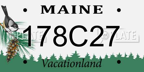 178C27 Maine License Plate