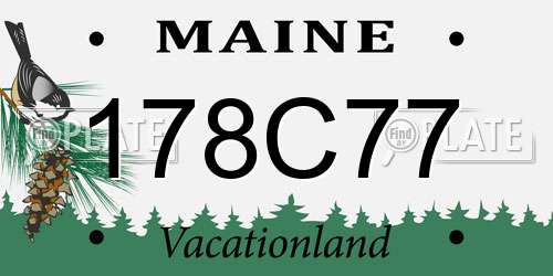 178C77 Maine License Plate